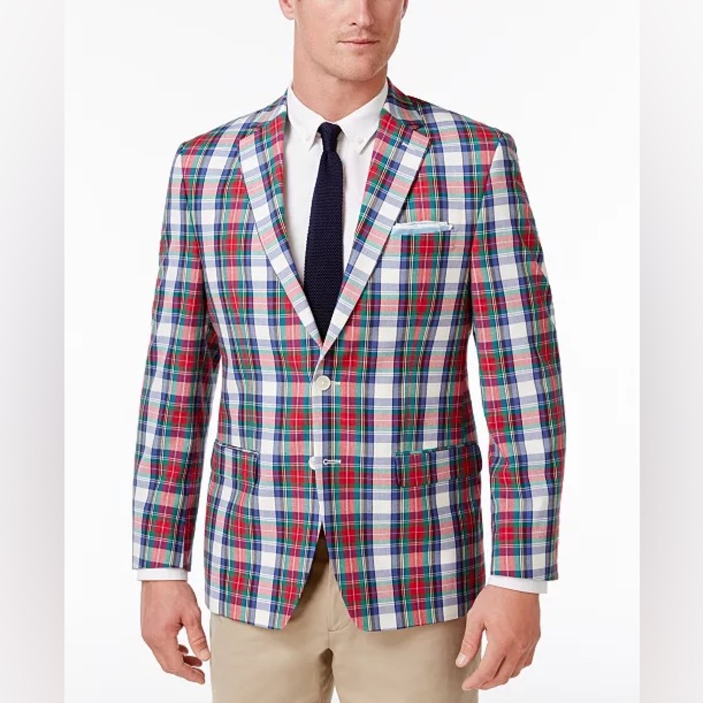 Lauren Ralph Lauren Classic Fit Madras Plaid Sport Coat Size 38S